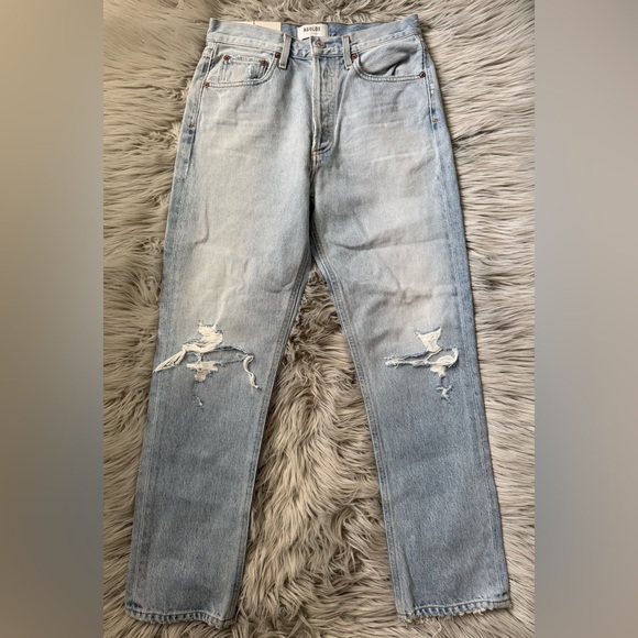 AGOLDE Riley High Rise Straight Crop in Clear Skies Size 26 NWT - Picture 2 of 8